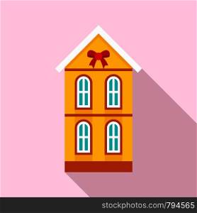 Cake house icon. Flat illustration of cake house vector icon for web design. Cake house icon, flat style