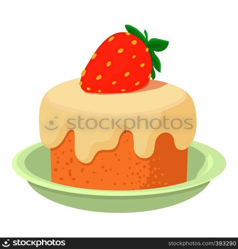 Cake icon. Cartoon illustration of cake vector icon for web. Cake icon, cartoon style
