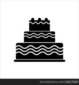 Cake Icon, Food Icon Vector Art Illustration. Cake Icon, Food Icon