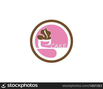 Cake icon logo design verctor