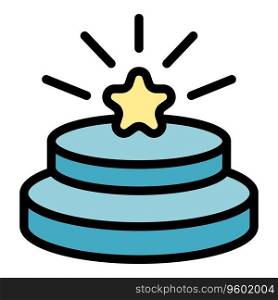 Cake icon outline vector. Person happy. Celebrate surprise color flat. Cake icon vector flat