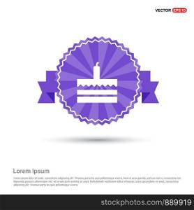 Cake Icon - Purple Ribbon banner