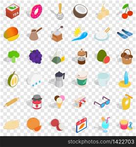Cake icons set. Isometric style of 36 cake vector icons for web for any design. Cake icons set, isometric style