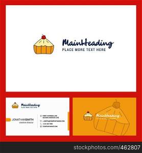 Cake Logo design with Tagline & Front and Back Busienss Card Template. Vector Creative Design