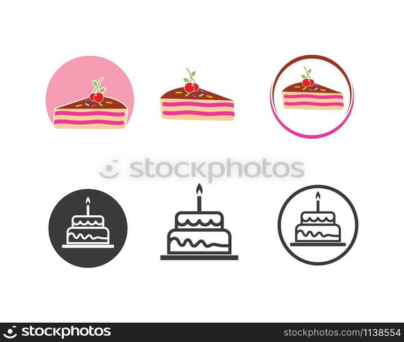 Cake logo vector ilustration template