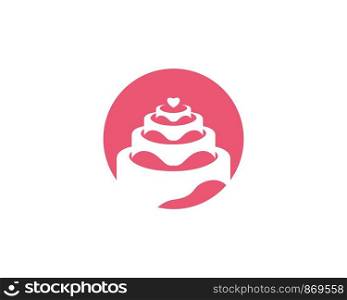 Cake logo vector ilustration template