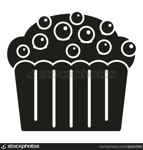Cake muffin icon simple vector. Food bread. Sweet fresh. Cake muffin icon simple vector. Food bread