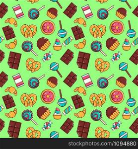 Cake pattern seamless. Cartoon of cake vector pattern seamless for web, poster and wrapping paper. Cake pattern seamless, cartoon style