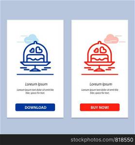 Cake, Plate, Wedding, Love Blue and Red Download and Buy Now web Widget Card Template
