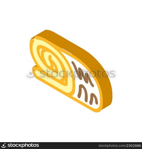 cake roll isometric icon vector. cake roll sign. isolated symbol illustration. cake roll isometric icon vector illustration