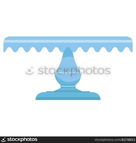 Cake stand in flat icon style. Empty tray for fruit and desserts. Vector illustration.. Cake stand in flat icon style. Empty tray for fruit and desserts. Vector illustration
