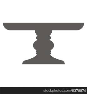Cake stand in flat icon style. Empty tray for fruit and desserts. Vector silhouette.. Cake stand in flat icon style. Empty tray for fruit and desserts. Vector silhouette