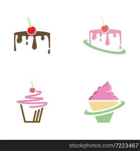 Cake vector logo template icon set design