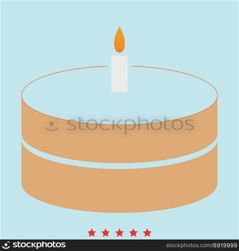 Cake with candle icon .. Cake with candle icon .