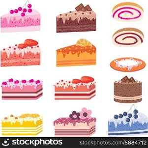 Cakes, pieces of pies, sweets