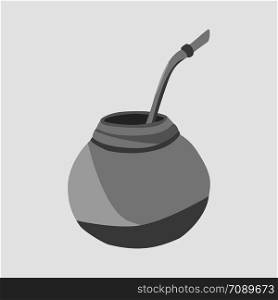 Calabash for yerba mate drink. Mate tea Vector isolated illustration. Calabash for yerba mate drink. Mate tea