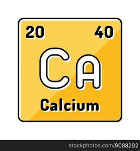 calcium chemical element color icon vector. calcium chemical element sign. isolated symbol illustration. calcium chemical element color icon vector illustration