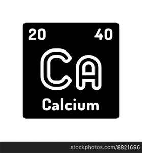 calcium chemical element glyph icon vector. calcium chemical element sign. isolated symbol illustration. calcium chemical element glyph icon vector illustration