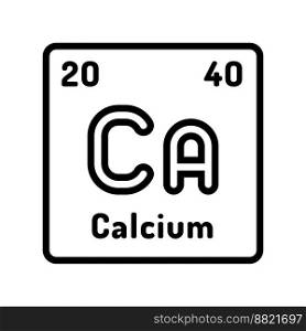 calcium chemical element line icon vector. calcium chemical element sign. isolated contour symbol black illustration. calcium chemical element line icon vector illustration