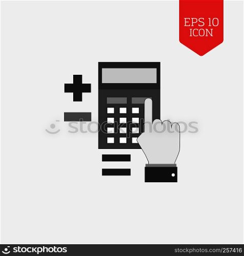 Calculation concept icon. Flat design gray color symbol. Modern UI web navigation, sign. Illustration element