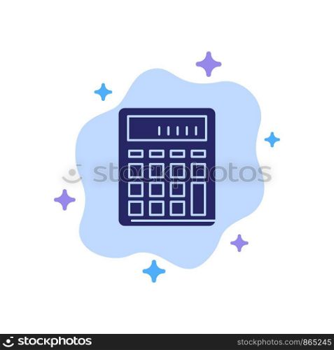 Calculator, Accounting, Business, Calculate, Financial, Math Blue Icon on Abstract Cloud Background