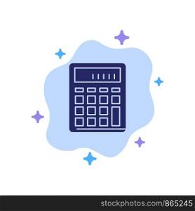 Calculator, Accounting, Business, Calculate, Financial, Math Blue Icon on Abstract Cloud Background