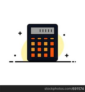Calculator, Accounting, Business, Calculate, Financial, Math Business Flat Line Filled Icon Vector Banner Template