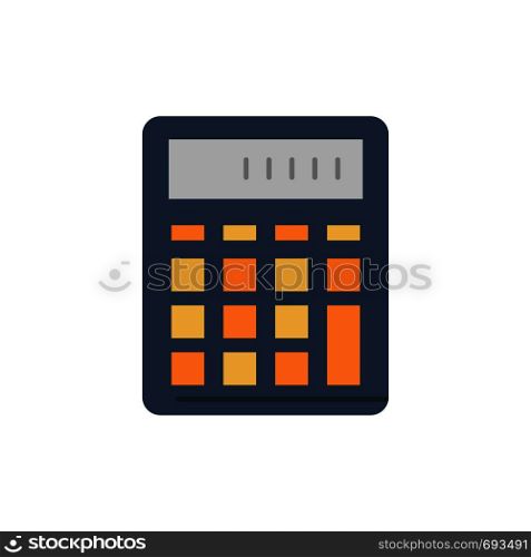 Calculator, Accounting, Business, Calculate, Financial, Math Flat Color Icon. Vector icon banner Template