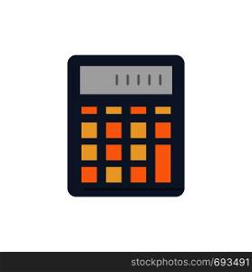 Calculator, Accounting, Business, Calculate, Financial, Math Flat Color Icon. Vector icon banner Template