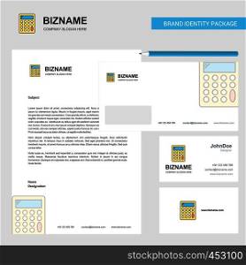 Calculator Business Letterhead, Envelope and visiting Card Design vector template