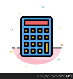 Calculator, Calculate, Education Abstract Flat Color Icon Template