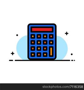 Calculator, Calculate, Education Business Flat Line Filled Icon Vector Banner Template