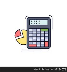 calculator, calculation, math, progress, graph Flat Color Icon Vector
