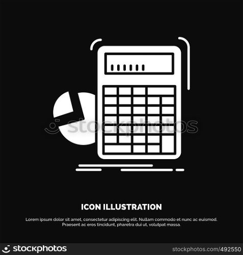 calculator, calculation, math, progress, graph Icon. glyph vector symbol for UI and UX, website or mobile application. Vector EPS10 Abstract Template background