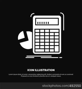 calculator, calculation, math, progress, graph Icon. glyph vector symbol for UI and UX, website or mobile application. Vector EPS10 Abstract Template background