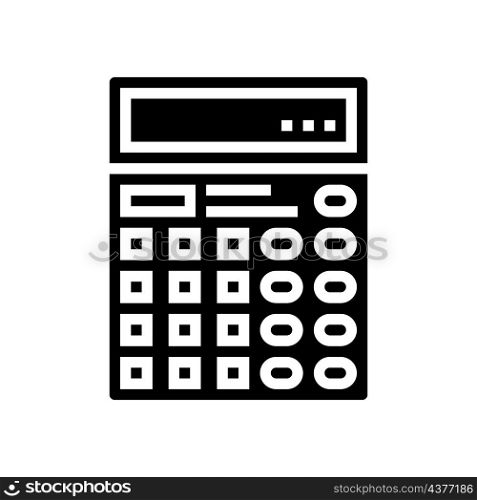 calculator digital device for counting glyph icon vector. calculator digital device for counting sign. isolated contour symbol black illustration. calculator digital device for counting glyph icon vector illustration