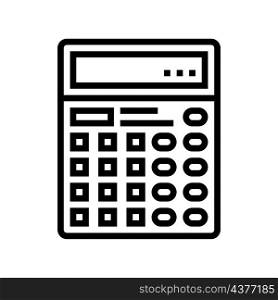 calculator digital device for counting line icon vector. calculator digital device for counting sign. isolated contour symbol black illustration. calculator digital device for counting line icon vector illustration