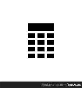 Calculator. Flat Vector Icon illustration. Simple black symbol on white background. Calculator sign design template for web and mobile UI element. Calculator Flat Vector Icon