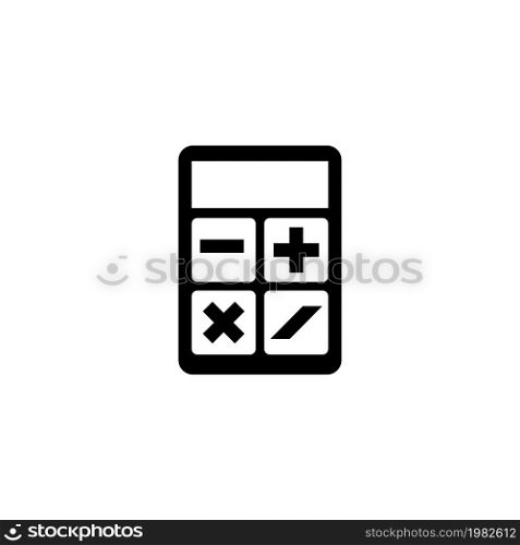 Calculator. Flat Vector Icon illustration. Simple black symbol on white background. Calculator sign design template for web and mobile UI element. Calculator Flat Vector Icon