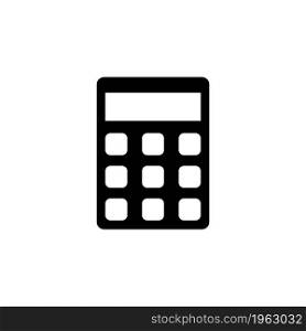 Calculator. Flat Vector Icon. Simple black symbol on white background. Calculator Flat Vector Icon