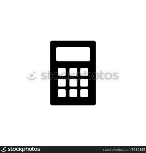 Calculator. Flat Vector Icon. Simple black symbol on white background. Calculator Flat Vector Icon