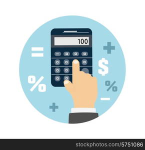 Calculator icon. Business concept with mathematics