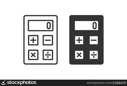 Calculator icon. Calculate number illustration symbol. Sign electronic portable calculator vector flat.