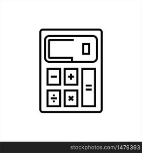 Calculator Icon, Calculator Keypad Sign Vector Art Illustration
