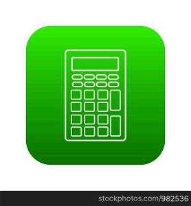 Calculator icon green vector isolated on white background. Calculator icon green vector