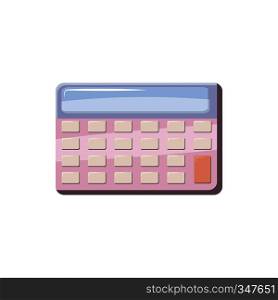 Calculator icon in cartoon style on a white background. Calculator icon in cartoon style
