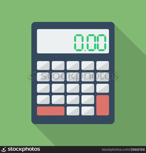 Calculator icon. Modern Flat style with a long shadow. Calculator icon. Modern Flat style