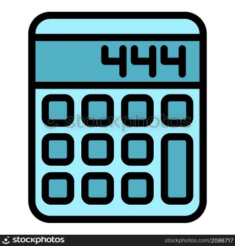 Calculator icon. Outline calculator vector icon color flat isolated. Calculator icon color outline vector