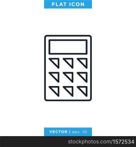 Calculator Icon Vector Design Template. Editable Stroke.