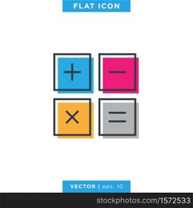 Calculator Icon Vector Logo Flat Design Template